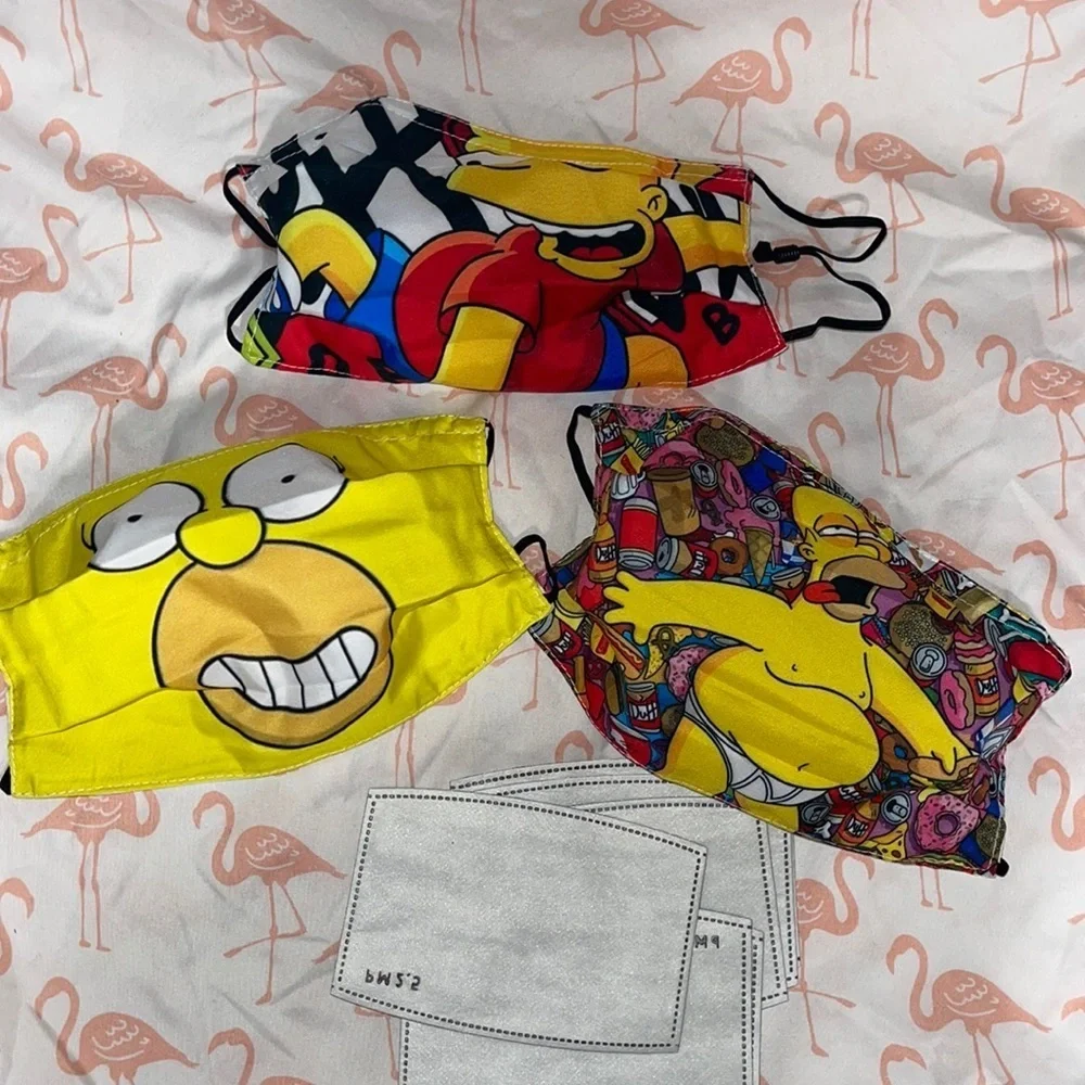 New set/3 Simpsons face masks
